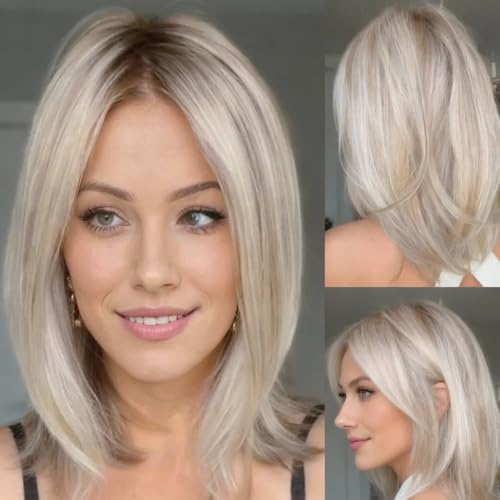 WIGYY Mono Top Lace Front Wigs for White Women, Shoulder