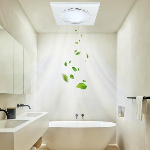 AIMEZDA Bathroom Exhaust Fan & Kitchen Exhaust Ventilation with 15W 3CCT LED Light Combo, 165CFM Ultra-Quiet Bathroom Fan, 42dB Vent System 11.8" for Home, Shower stall, Office, Hotel (1-Pack) — view 6