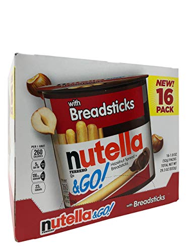 image for Nutella & Go Hazelnut Spread with Breadsticks 28.80 oz --16 Pack - 1.8