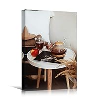 Canvas Wall Art Tea Preparation Coffee Drinks Kitchen Multicolor Photography Rustic Urban - 12x18 inches
