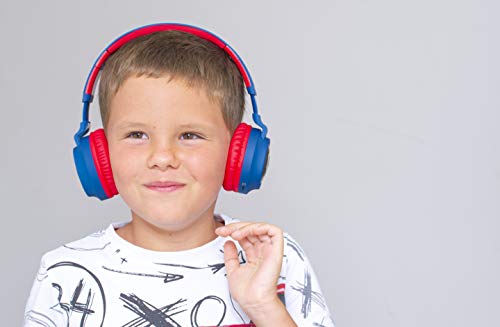 powerlocus casque enfant bluetooth, casque audio sans fil pour enfants, bluetooth 5.0 confortable pliable casque avec micro intégré, volume limité à 85db, réglable, micro sd carte slot, lumières led