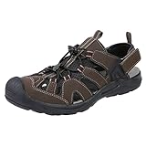 Northside Men's Burke Closed Toe Sport Sandal Fisherman, Dark Brown-201, 10