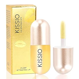 KISSIO Lip Plumper,Day Lip Plumper,Lip Enhancer,Plant Extracts Plumping Lip Serum, Lip Plumping Balm, Moisturizing Clear Lip Gloss for Fuller Lips & Hydrated Beauty Lips 5.5ml (04#Golden)