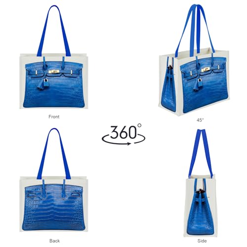 Bolso Tote de Lona Chic con Estampado Inspirado en Lujo miniatura 4