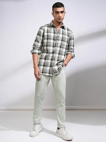 Image of Highlander Men's Tapered Fit Chinos Trousers | Strachable | Solid Trousers | Casual Trousers| Mid-Rise| Trouser | Chinos