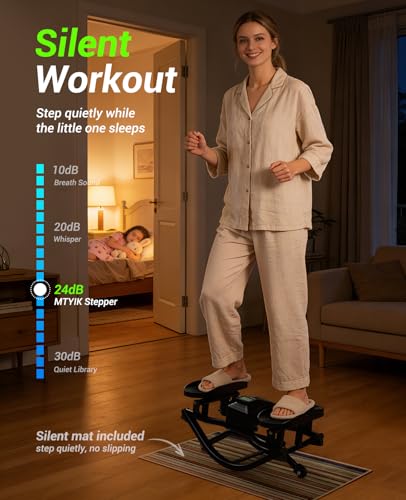 Image of Rock Stepper Side to Side Exercise Machine, Rocking Stepper for Home Gym with LCD Display & Resistance Bands, Low-Impact Step Rocker Workout Equipment Supports 330 lbs