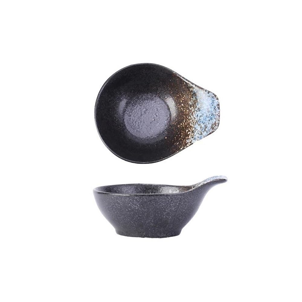 Cenz-888 Snack Dish Anti-scalding Ceramic Taste Dish with Handle Seasoning Bowls Cooking Tableware