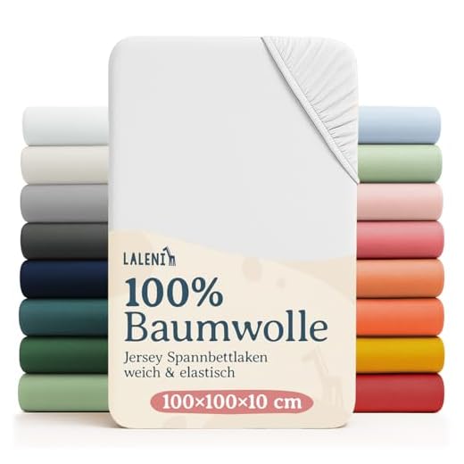 Laleni Basic 2er-Set Spannbettlaken für Laufgitter quadratisch - Atmungsaktives Spannbetttuch, 100% Baumwolle (135 g/m²), Oeko-TEX 100 Zertifiziert, 100x100 cm, Weiß