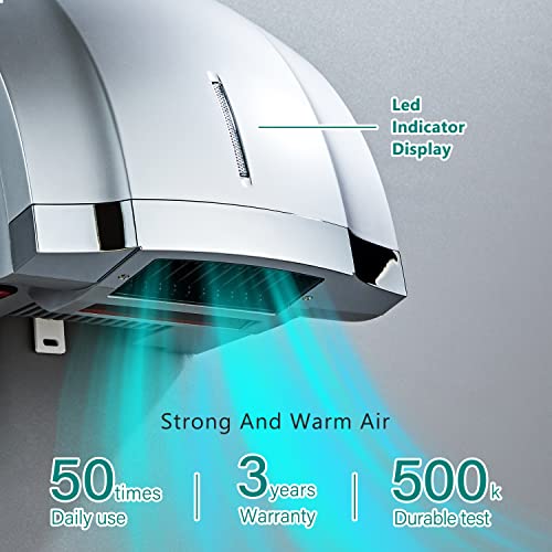 LUXICE Hand Dryer for Home Bathroom Commercial - Electric Automatic Air Hand Dryers,LX-1003 Silver