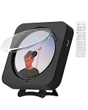 CD Player Portable Bluetooth Desktop CD Player for Home, Mini Cute CD Players for Kids, Built-in Dual Speakers and LED Display with Remote Control, Supports CD/FM Radio/USB/AUX/Timer/Repeat (Black)