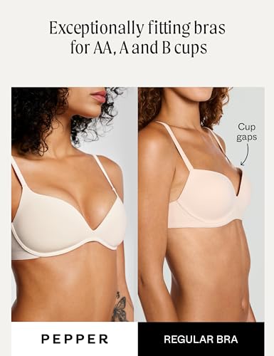 Image of Pepper Bra for Sizes AA-B Cups | Wirefree Zero-G Padded Lift Up Bra, Fitted Push Up Bralette for Women