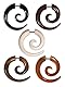 Fly Style 1 Stück Fake Piercing Spirale - Ohrring aus Horn, Knochen oder Holz mit Schraubverschluss, Materialwahl:Sonoholz