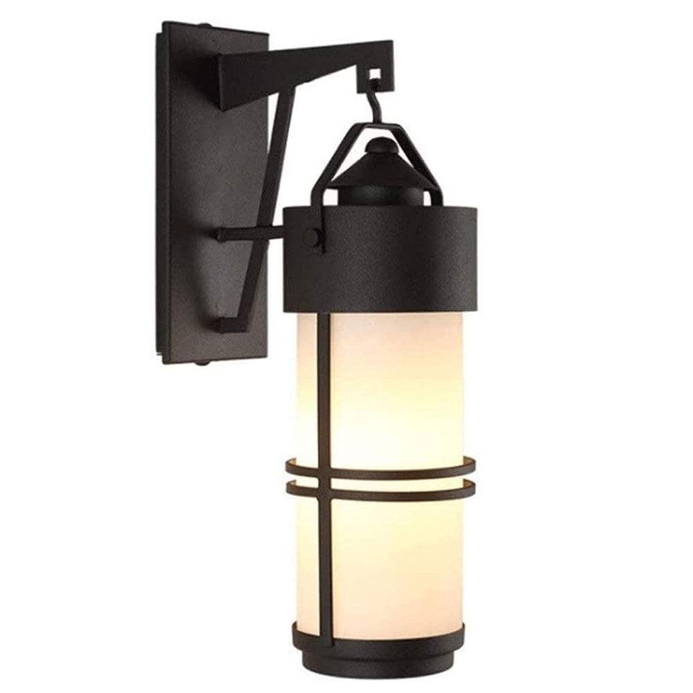 Aplique de pared exterior resistente al agua E27 negro mate lámpara nostálgica de jardín