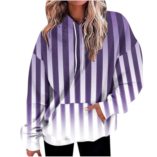 Sweat femme capuche doux et finitions haut de gamme à rayures dégradées