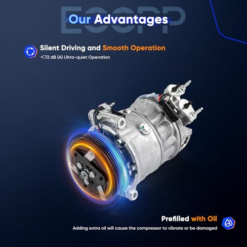 Image of ECCPP A /C Compressor with Clutch for Land Rover Discovery L4 2.0L 2021-2024 | Fit for Jaguar E-Pace F-Pace 2.0L 2018-2020 Fit for Land Rover Range Rover 3.0L 2014-2023 Fast Cooling AC Compressor