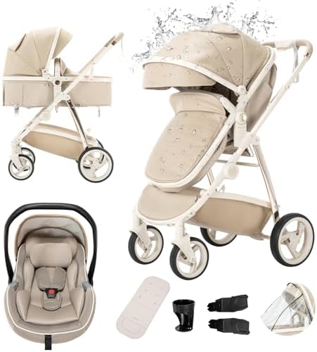 Passeggino 3 In 1 Shineey - Trio Con Seggiolino Auto E Culla | Pieghevole E Regolabile - Foto 12