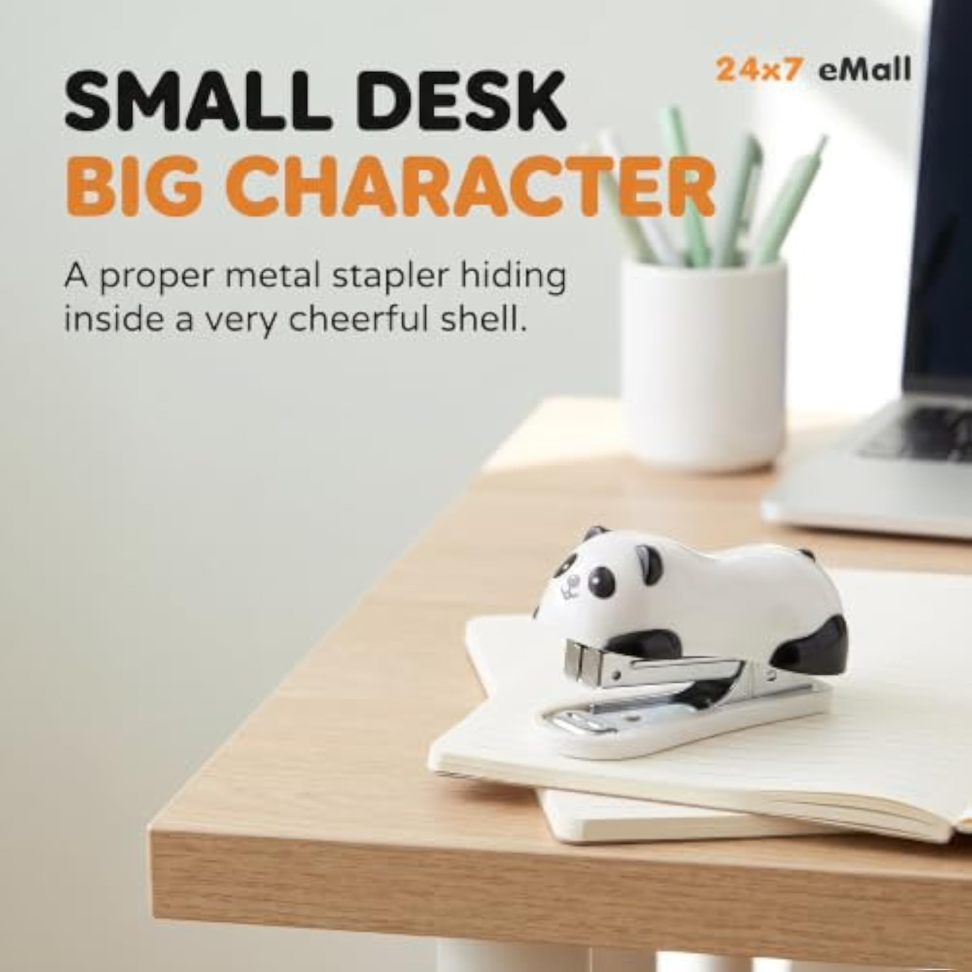Panda Cartoon Desktop Stapler with 1000 Staples