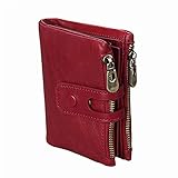 Baellerry Small Wallets Women Leather Rifd Red