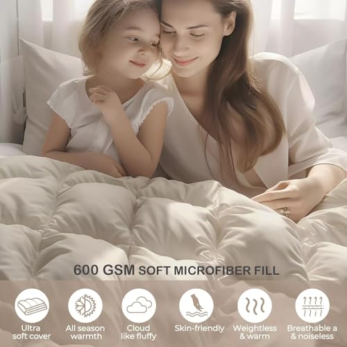Image of GRACE LINEN 600 GSM Heavy Winter Comforter Double Bed Size 90 inchX100 inch - 600 GSM Winter Blanket Comforter /Rajai /Duvet Microfiber Super Soft Fluffy Double Bed - Burgundy /Silver Grey Color
