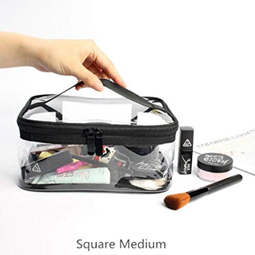 Preisvergleich Produktbild JNML Transparente PVC-Kosmetiktasche für Frauen, wasserdichte Verpackungstasche für das Bad, Make-up-Organizer-Reisetasche, Körperpflege, Pflegeset, Square Medium