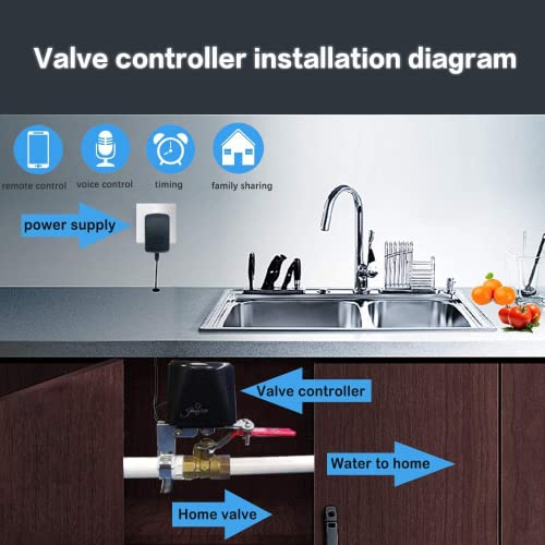 Zigbee Water Valve, Tuya Smart Water Valve Shutoff, Automatic Ball Valve Watering Timer, Sprinkler Controller, Compatible With Alexa And Google Assistant And App Ios/Android, Wireless Remote Control #TOP6