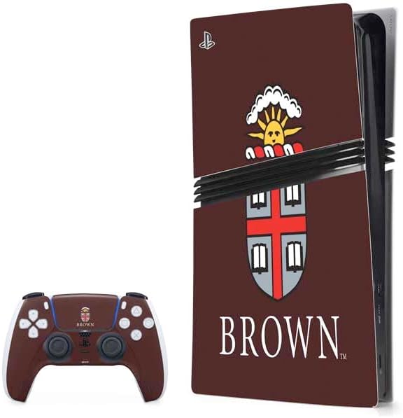 Skinit Decal Gaming Skin Compatible with PS5 Pro Bundle - Officially Licensed Brown University B Logo Design