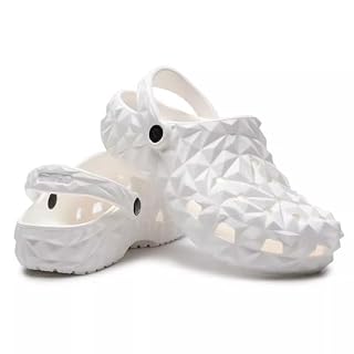 Clogs for Men | Adjustable Back Strap Stylish Non-Slip Walking Casual Sandals | Waterproof & Everyday Mules Flip-Flop For Men's & Boy's (White, UK Footwear Size System, Adult, Men, Numeric, Wide, 10.5)