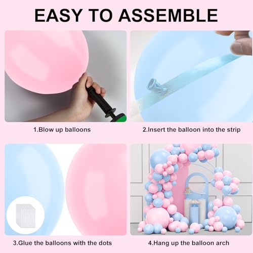 Image of Pink and Blue Balloons Garland Arch Kit, 134pcs Gender Reveal Balloon Garland Arch Kit for Boy or Girl Gender Reveal Decorations Birthday Party Baby Shower Decorations