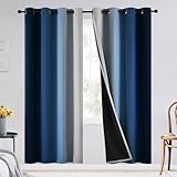 SimpleHome Cortinas Opacas degradadas 100% Opacas, 130 cm x 180 cm