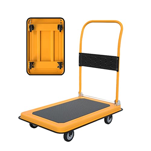 Klappbare Plattform-Sackkarre mit Anti-Rutsch-Beschichtung und Kantenschutz aus Gummi, Gelb, 78 x 51 x 89 cm