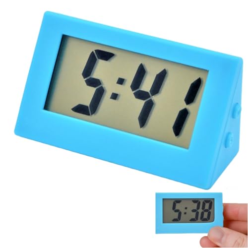 Small Travel Digital Clock Digital Clock Battery Powered Only Small Di/gital Cloc/k Bedside Clo/ck LED Di/gital desk c/lock Clo/cks for Bedrooms Travel Alarm C/lock Bedside Cloc/k Digi/tal(Blue)