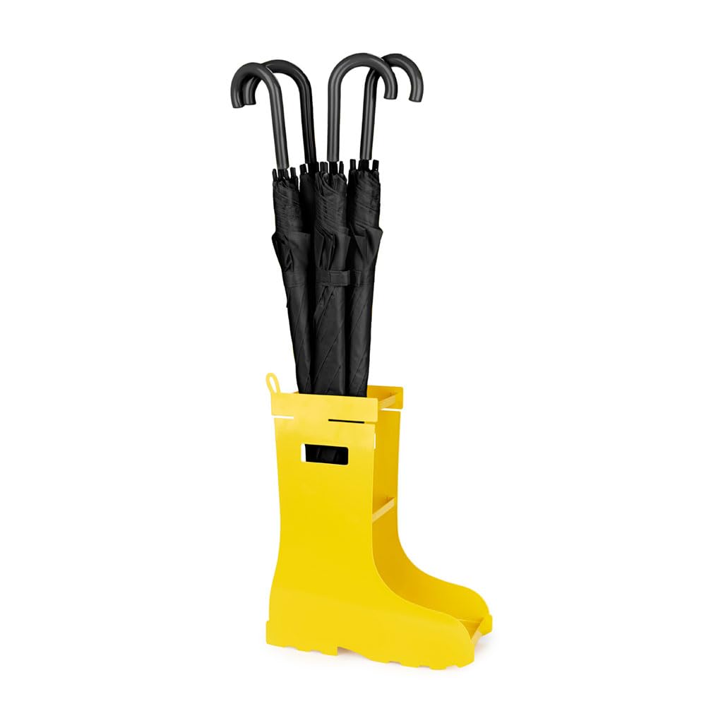 Balvi Porta ombrelli Rain Boots Colore Giallo Facile circolazione dell'Aria e con vaschetta per la ra