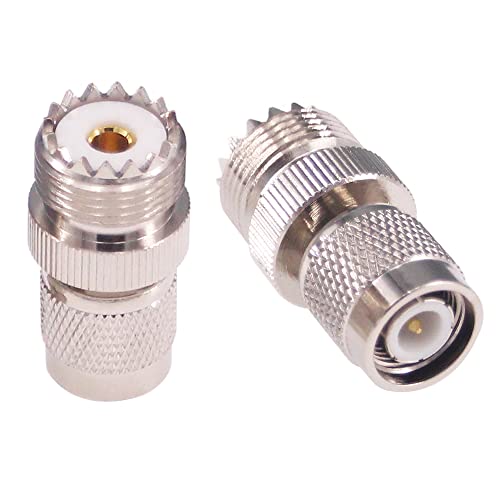 2pcs TNC macho a UHF hembra adaptador coaxial RF miniatura 1