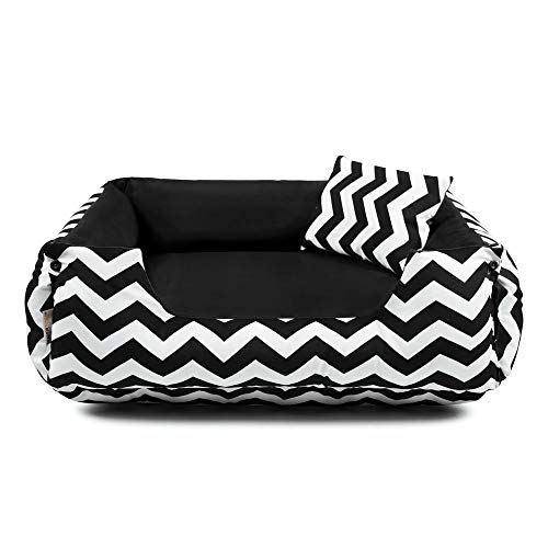 Cama de Cachorro Dupla Face Lola - G - Chevron Preto