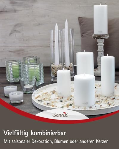 Refill Kerzen Gelb 24 Stück - Kerze in Kunststoff-Hülle - ca. 24 Stunden Brenndauer - Kerzen Deko Innen & Außen - Schützt Glas & Dekoration – Bild 5