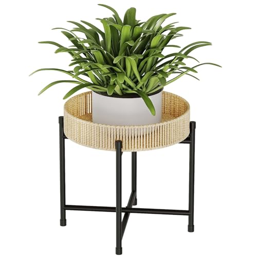 Bamworld Runder Pflanzenständer Rattan Pflanzenregal Pflanztisch...