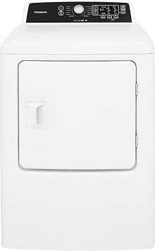 Frigidaire FFRG4120SW 6.7 cu. ft. Large Capacity Free Standing Gas Dryer, 10 dry cycles, Quick Dry, Active Wear, Sanitize, Eco Dry, Anti-Wrinkle, Reversible Door option, in White