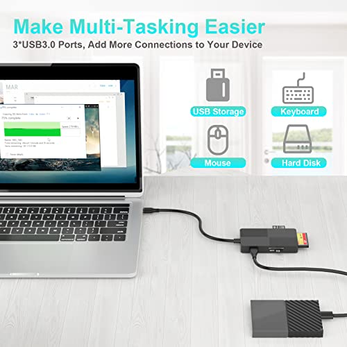 Usb C Usb3.0 Multi Card Reader Hub, 5 Memory Cards With Extra 3 Usb3.0,Sd/Tf/Cf/Micro Sd/Xd/Ms Memory Card Reader/Adapter/Hub For Sd Sdxc Sdhc Cf Cfi Tf Micro Sd Micro Sdxc Sdhc Ms Mmc Uhs-I Usb Stick #TOP7