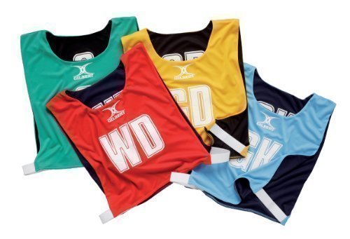 Image of Gilbert New Green/black Netball Lightweight Reversible Bibs Set Of 7 - Size L