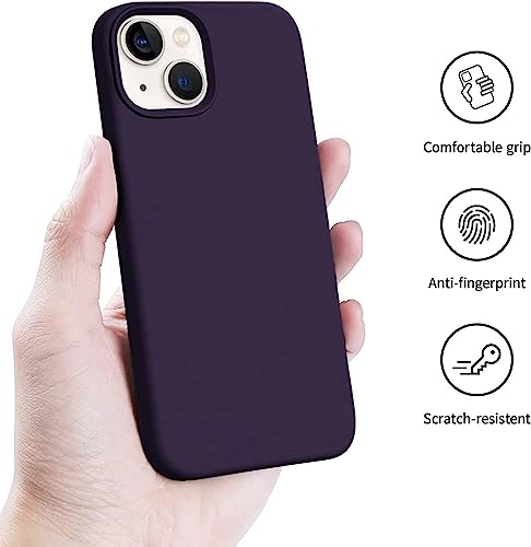 Image of NAFS Silicone Case Compatible with iPhone 14 | Camera Protect Microfiber Lining Cover | Case Cover for iPhone 14 (Deep Purple)