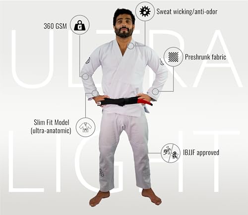 Keiko, Kimono Jiu Jitsu Ultra Light, Branco, A1