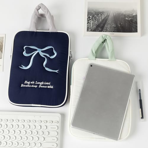 Funda para laptop rosa con lazo bordado 13 pulgadas miniatura 7