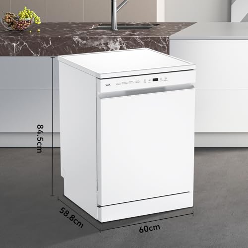 Miniatura 5 de Vok Lavavajillas 60 Cm Instalación Incluida 14 Cubiertos Clase C, 3 Bandeja, 8 Programas, 47 Db Silencioso, Apertura Automática, Media Carga, Cesta Ajustable, Blanco