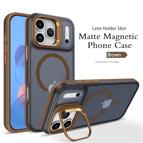 Protection iPhone 17 Pro violette coque rigide transparente magnétique avec béquille - 5