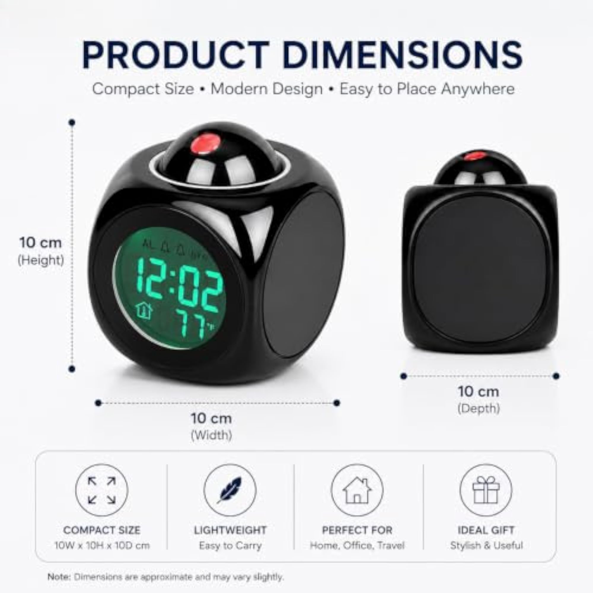 Digital LCD Projection Alarm Clock with Voice Control