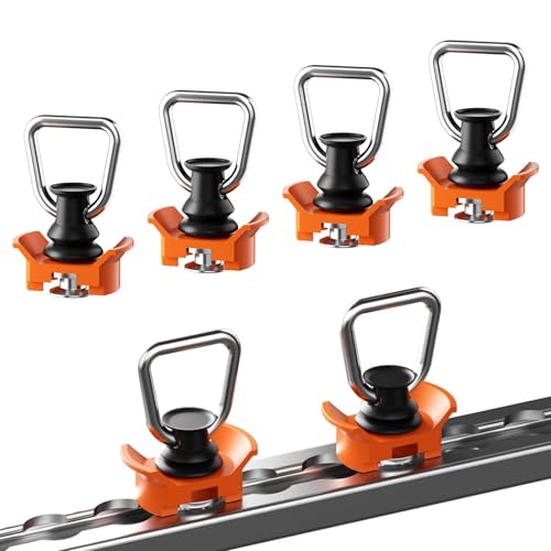 4 raccordi singoli per binari di airline, accessori per binari aerei, guida di fissaggio terminale, accessorio ideale per fissaggio e trasporto, 1000 kg / arancione