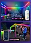 100ft RGB+IC Extérieur LED Lumières à bande étanches, DIY Effet de chasse extérieur LED Lumières avec Bluetooth APP et RF Remote, lumière de corde extérieure pour Noël Halloween fêtes
