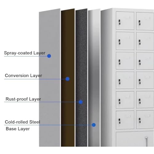 Grande armadietto per cellulare in acciaio per aule e ufficio, armadietto con 48 scomparti per impiegati scolastici, soluzione di archiviazione sicura per telefoni cellulari
