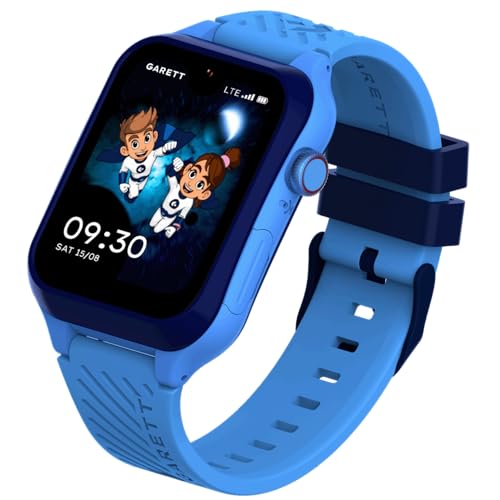 garett Smartwatch Niños Niñas Niños - 1,78″ - 4G LTE Face Unlock - GPS GEO-Valla Videollamada SOS - Essa 2 AI Azul