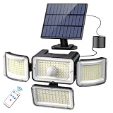 CLAONER 3500LM 4-Head IP67 Solar Flood Light